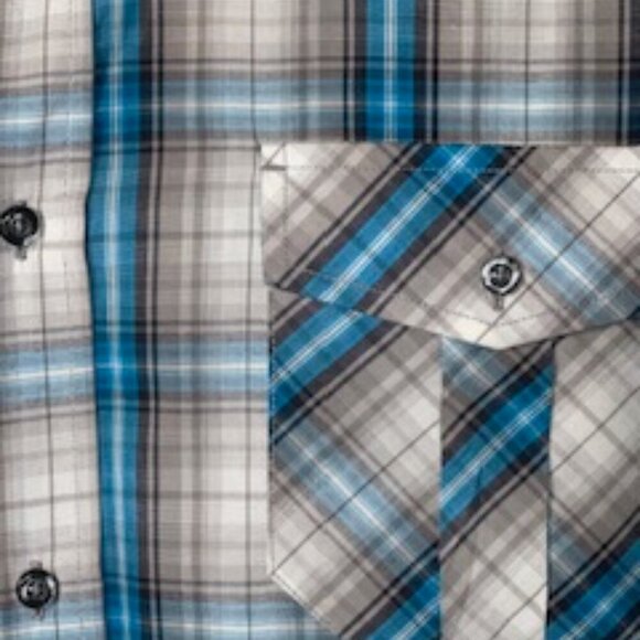 Beverly Hills Polo Club Button Up Shirt Men's 2XLB Sleeve Multi-Plaid - Picture 3 of 5